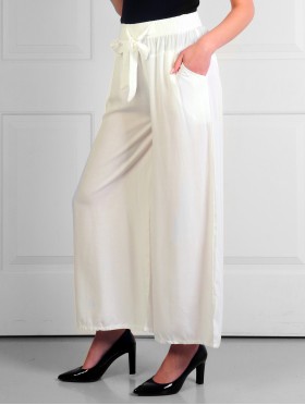 Bamboo Feeling Full Length Pants W/ Tie Belt and Pockets